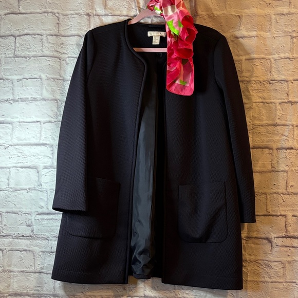 🔵H&M Elegant Navy Blue Patch Pocket Jacket - Picture 4 of 10